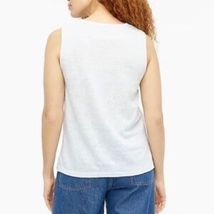 NWT J Crew Linen Muscle Tank White Slub Tee Large AW586